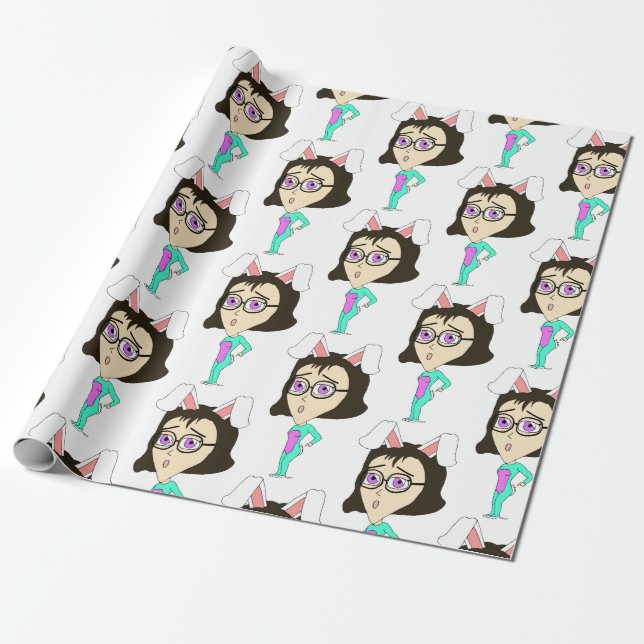 chibi bunnygirl  wrapping paper (Unrolled)