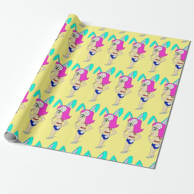 chibi bunnygirl   wrapping paper (Unrolled)