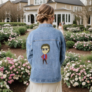 chibi  button denim jacket