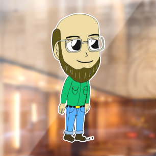 chibi  button window cling