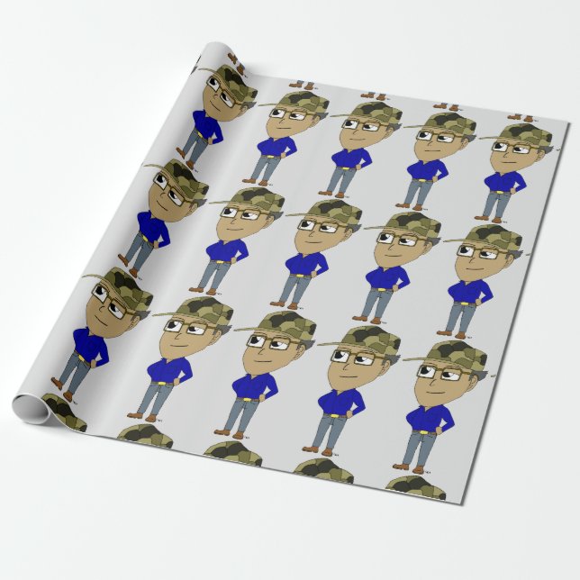 chibi button wrapping paper (Unrolled)