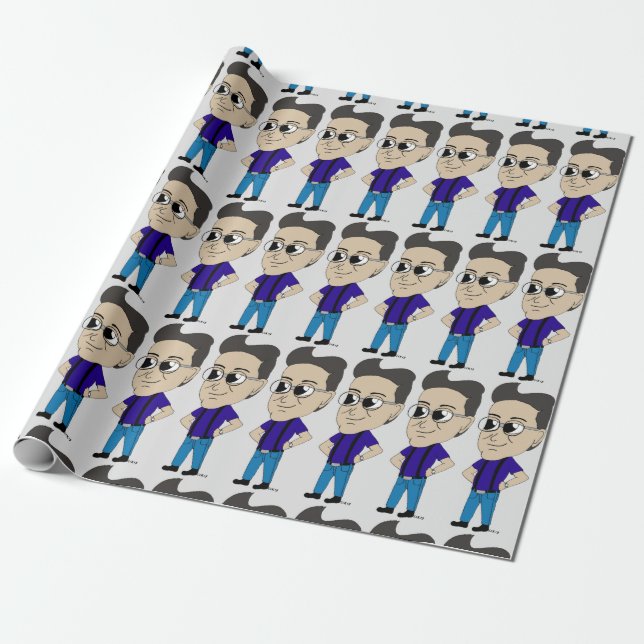 chibi  button wrapping paper (Unrolled)