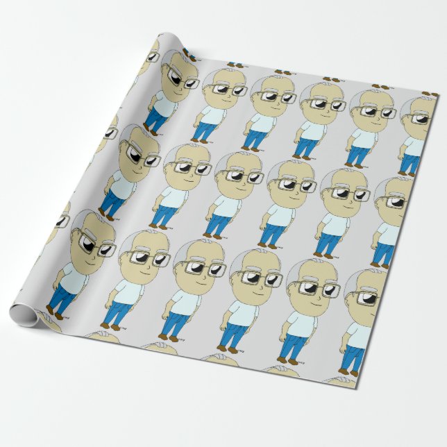 chibi  button wrapping paper (Unrolled)