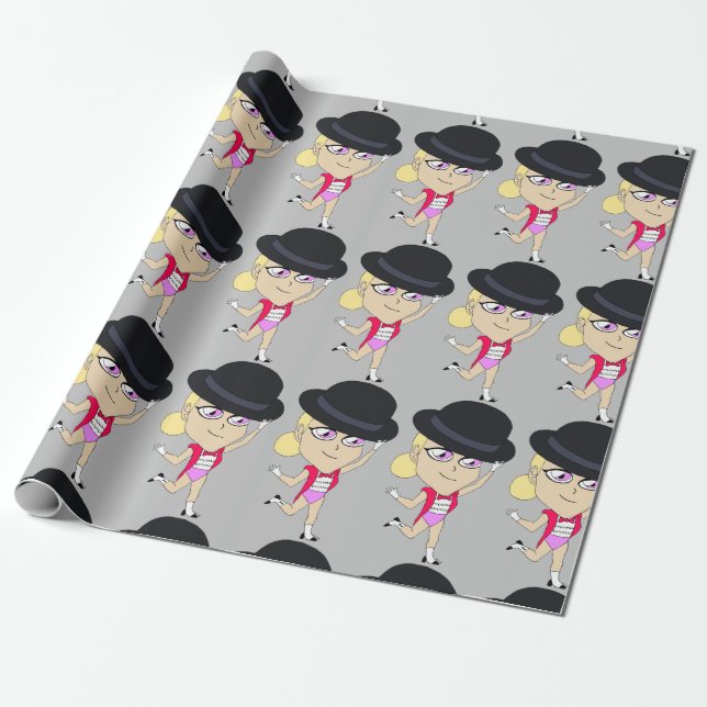chibi  button wrapping paper (Unrolled)