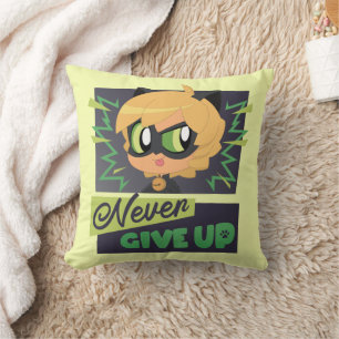 Chibi Cat Noir Never Give Up Cushion