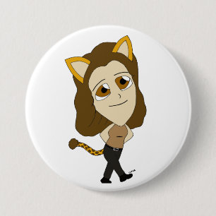 chibi catgirl 7.5 cm round badge