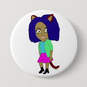 chibi catgirl 7.5 cm round badge