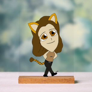 chibi catgirl acrylic sign