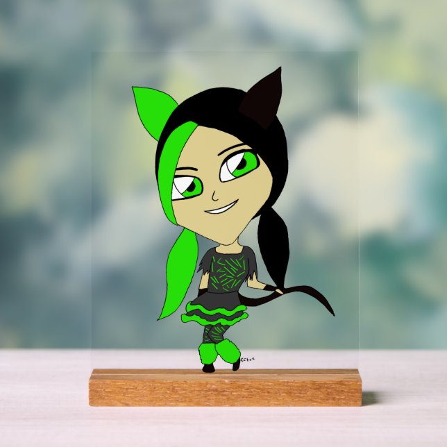 chibi catgirl  acrylic sign (Neutral)