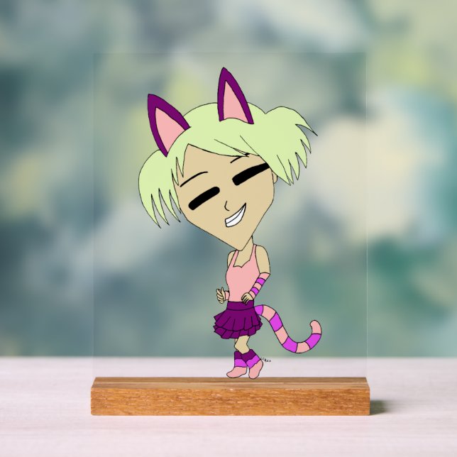 chibi catgirl  acrylic sign (Neutral)