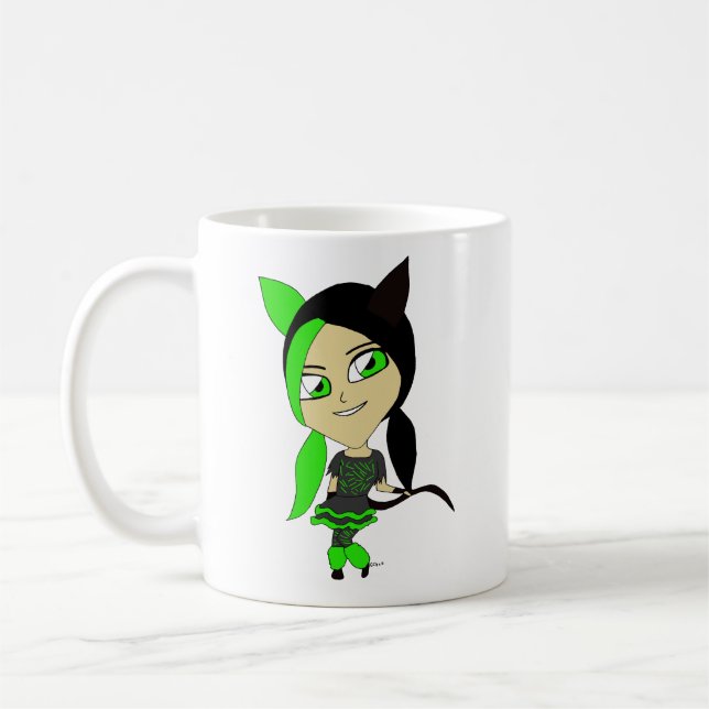 chibi catgirl    coffee mug (Left)