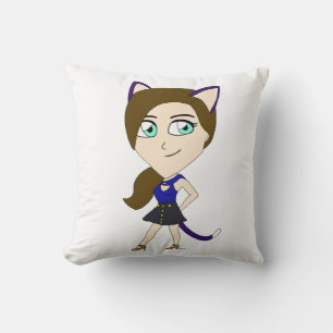 chibi catgirl cushion