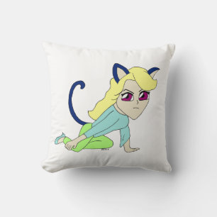 chibi catgirl  cushion