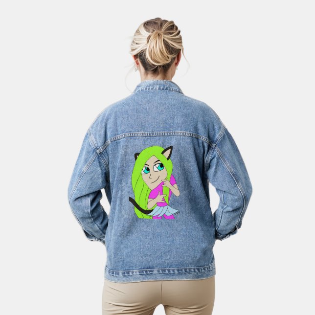 chibi catgirl  denim jacket (Model)
