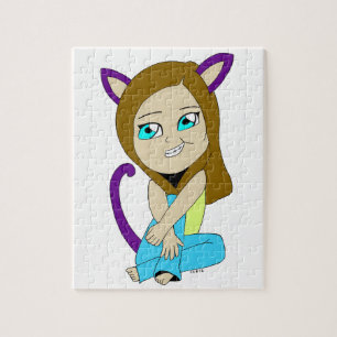 chibi catgirl jigsaw puzzle