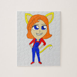 chibi catgirl jigsaw puzzle