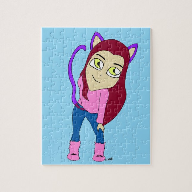 chibi catgirl  jigsaw puzzle (Vertical)