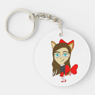 chibi catgirl key ring