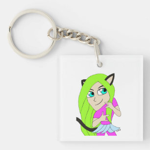 chibi catgirl  key ring