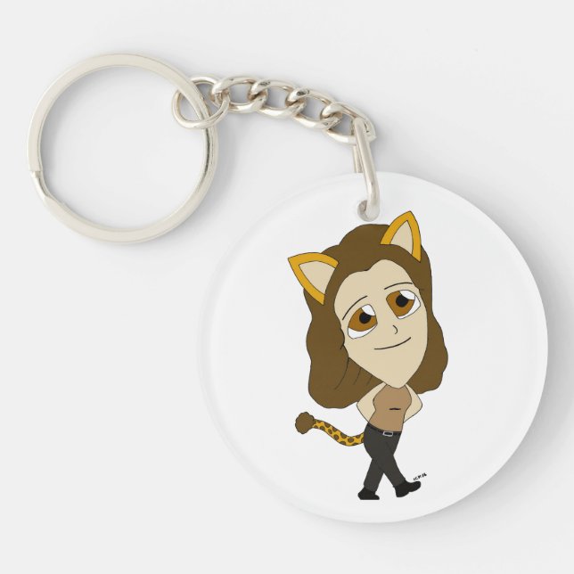 chibi catgirl  key ring (Front)