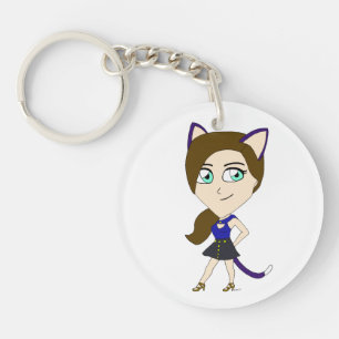 chibi catgirl key ring