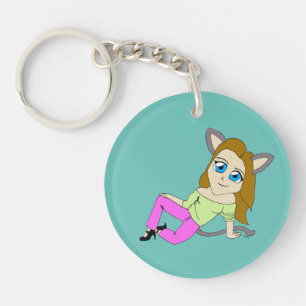 chibi catgirl key ring