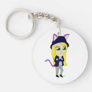 chibi catgirl  key ring