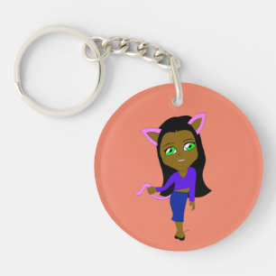 chibi catgirl key ring