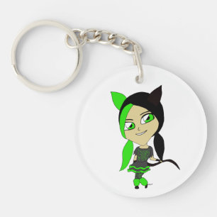 chibi catgirl   key ring