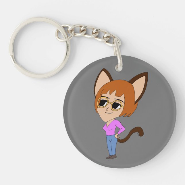 chibi catgirl keychain (Front)