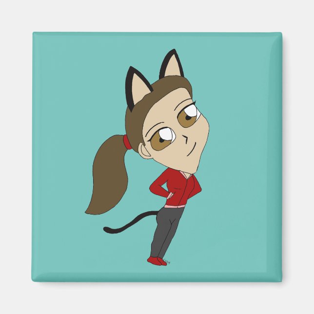 chibi catgirl  magnet (Front)
