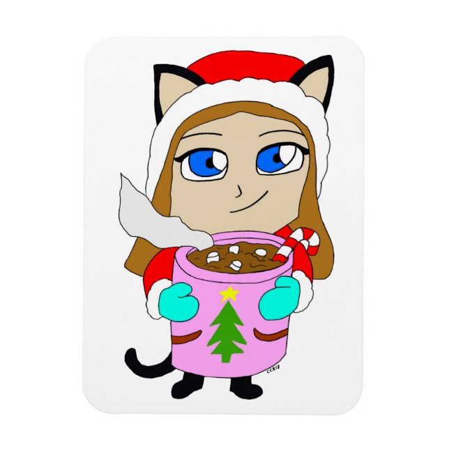 chibi catgirl   magnet (Vertical)