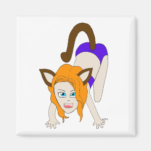 chibi catgirl  magnet