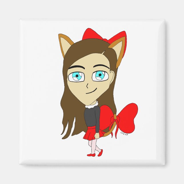 chibi catgirl    magnet (Front)