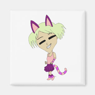 chibi catgirl magnet