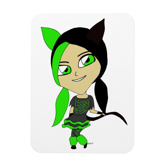 chibi catgirl    magnet (Vertical)