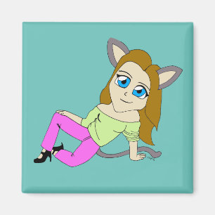 chibi catgirl magnet