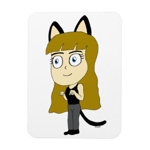 chibi catgirl  magnet
