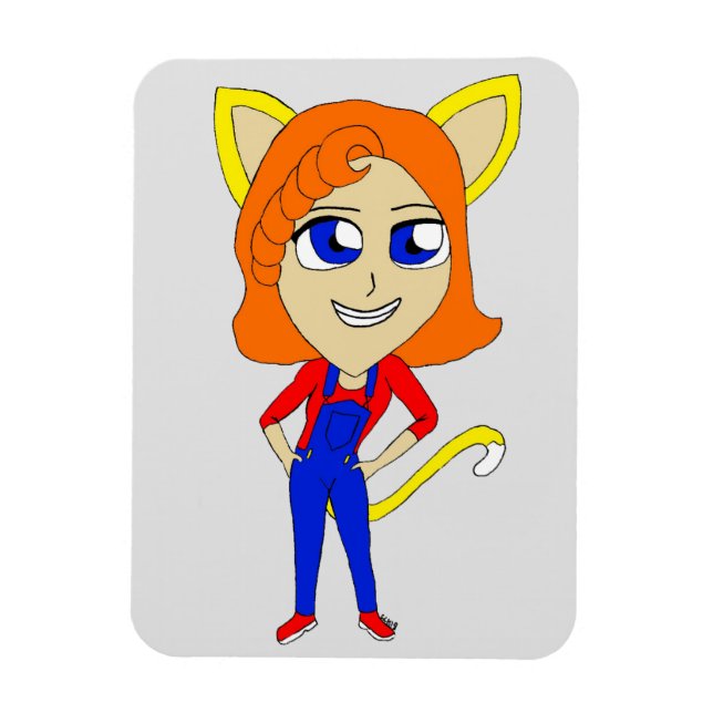 chibi catgirl  magnet (Vertical)