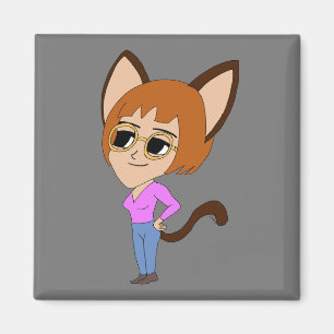 chibi catgirl magnet