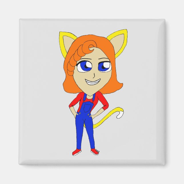 chibi catgirl   magnet (Front)
