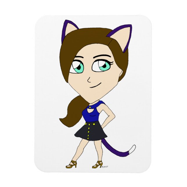 chibi catgirl  magnet (Vertical)