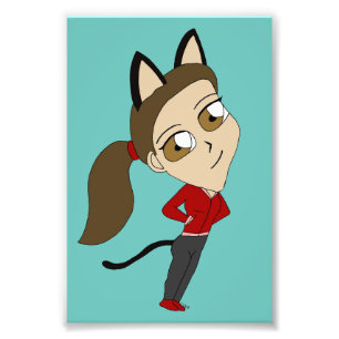 chibi catgirl photo print
