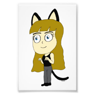 chibi catgirl photo print