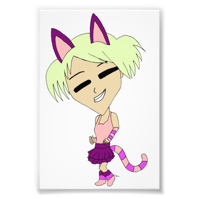 chibi catgirl  photo print (Front)