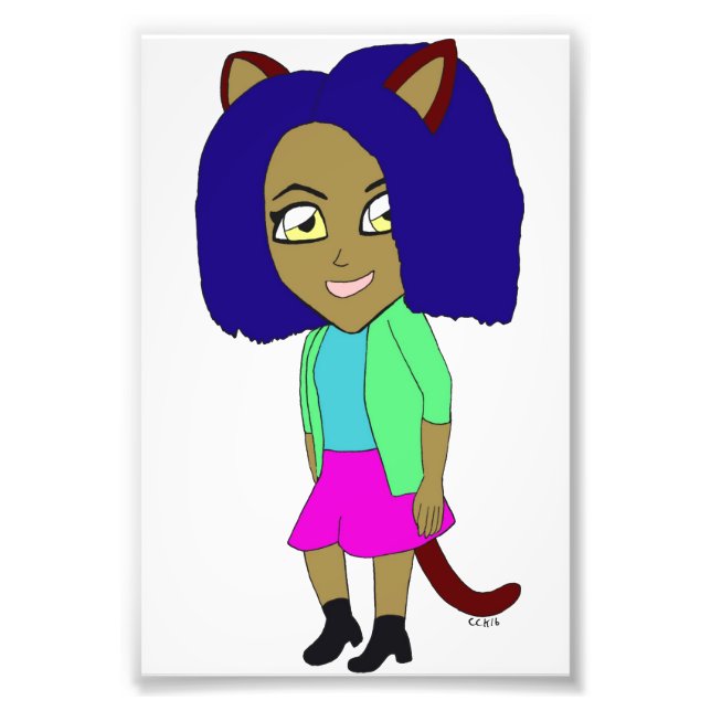 chibi catgirl photo print (Front)