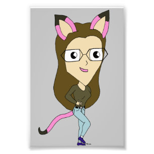chibi catgirl photo print