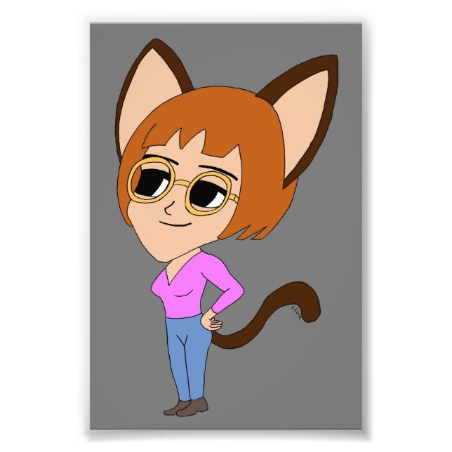 chibi catgirl photo print (Front)