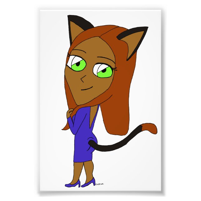 chibi catgirl  photo print (Front)