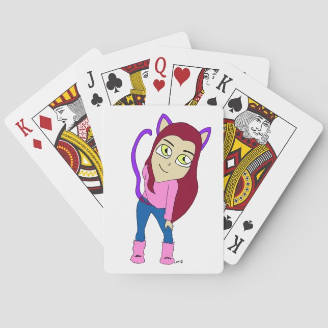 chibi catgirl  playing cards (Back)